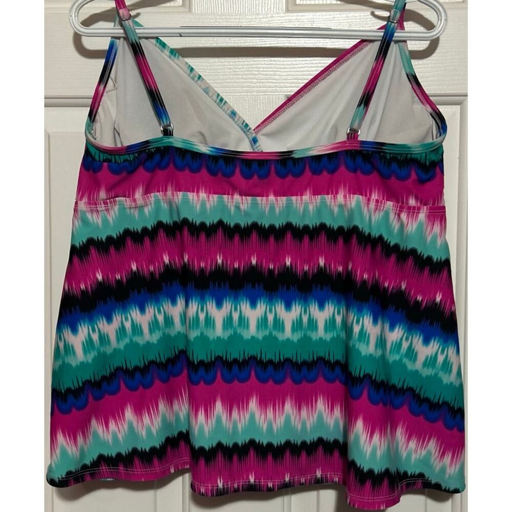 Catalina Women's Pink Blue Green Swimwear Top Adjustable Straps Size 2X - Picture 2 of 4